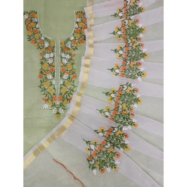 Chikankari_Magnificent_Kota_Doria_Green_Suit_(Top+Dupatta)