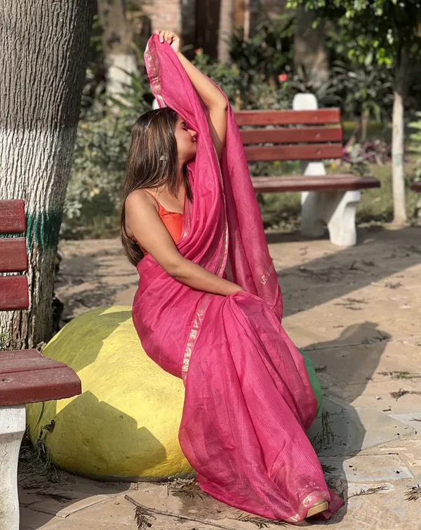 Artistic_Pure_Silk_Kota_Doria_Handdyed_Pink_Saree