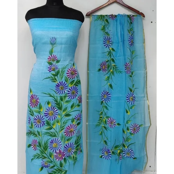 Handpainted_Idyllic_Kota_Doria_Blue_Suit_(Top_&_Dupatta)