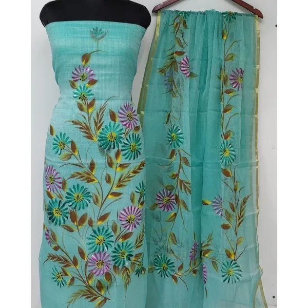 Handpainted_Vibrant_Kota_Doria_Blue_Suit_(Top_&_Dupatta)