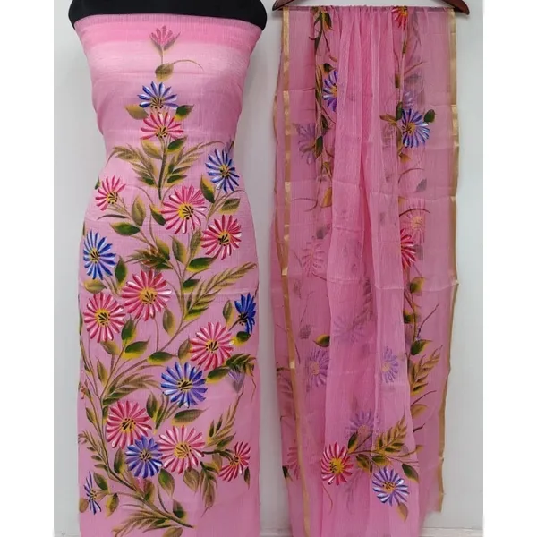 Handpainted_Melodic_Kota_Doria_Pink_Suit_(Top_&_Dupatta)