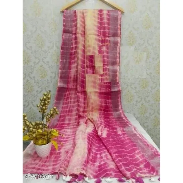 Textured_Linen_Shibori_Pink_Hand_Dyed_Saree