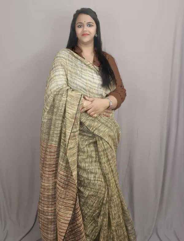Silkmark_Enigmatic_Ghicha_Tussar_Silk_Beige_Saree