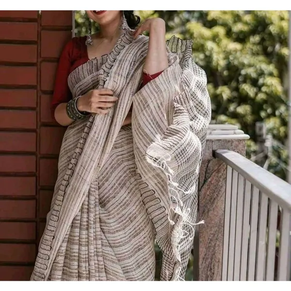 Silkmark_Eclipsing_Ghicha_Tussar_Silk_Beige_Saree