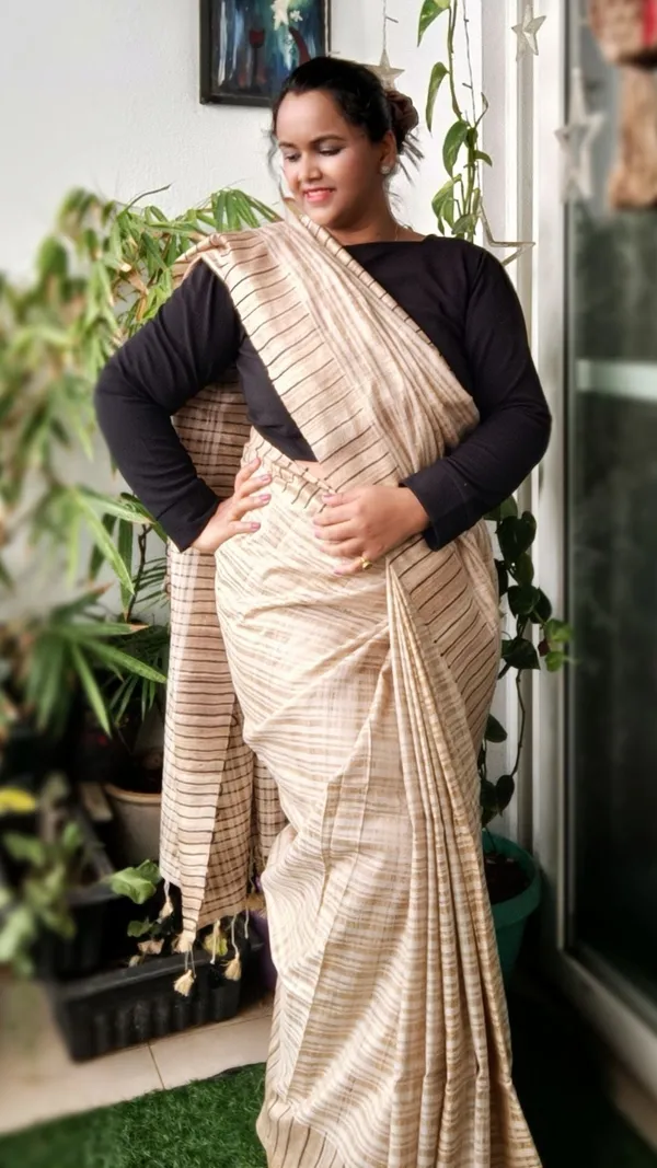 Silkmark_Enchanting_Ghicha_Tussar_Silk_Beige_Saree