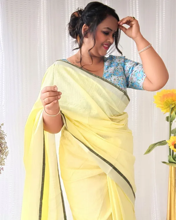 Ethereal_Pure_Linen_Hand_Dyed_Yellow_Saree