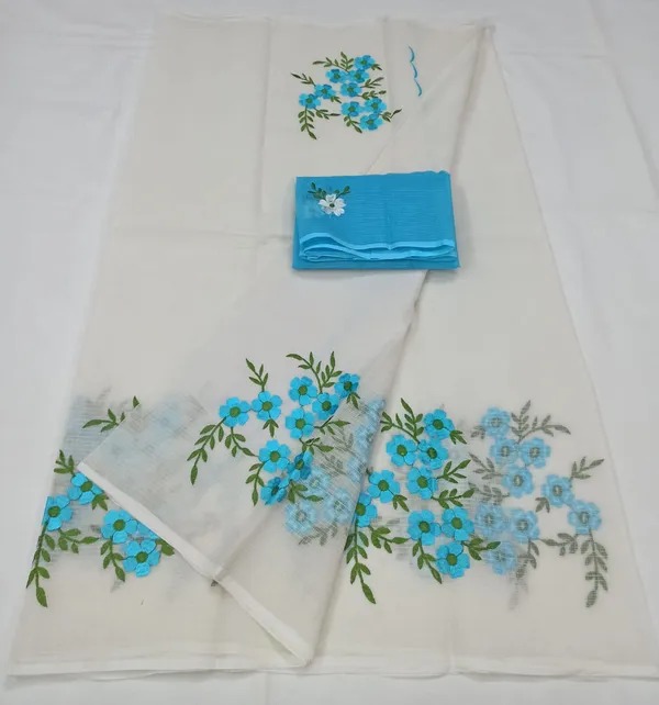 Classic_Kota_Doria_White_Pure_Cotton_Floral_Embroidery_Saree