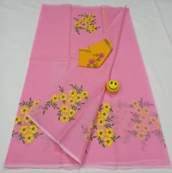 Artistic_Kota_Doria_Pink_Pure_Cotton_Floral_Embroidery_Saree
