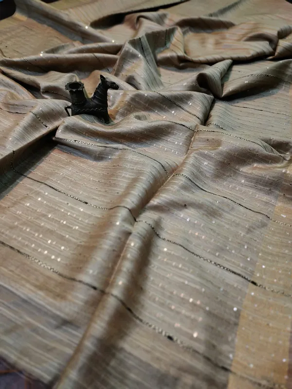 Striped_Kota_Slub_Sequence_Pallu_Saree_Hand_Dyed_Dove_Gray