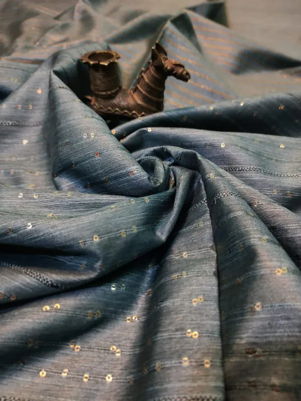 Striped_Kota_Slub_Sequence_Pallu_Saree_Hand_Dyed_Blue
