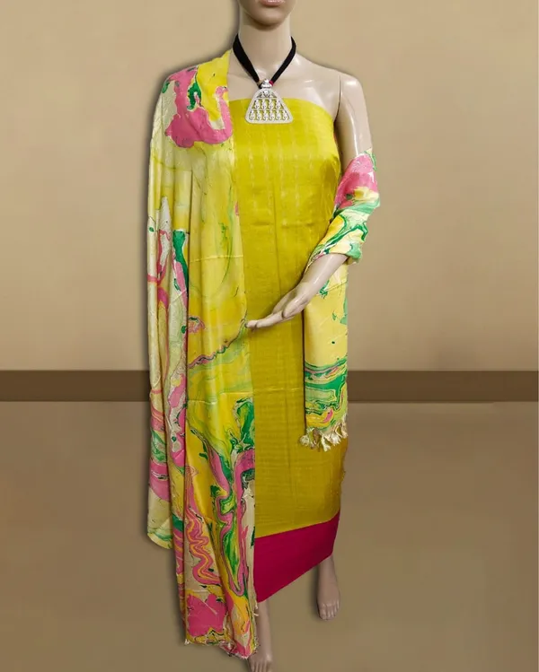 Abstract_Katan_Silk_Tie_Dyed_Yellow_&_Pink_Suit