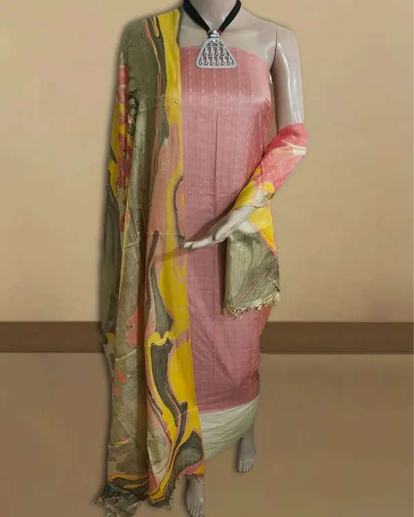 Abstract_Katan_Silk_Tie_Dyed_Pink_&_Beige_Suit