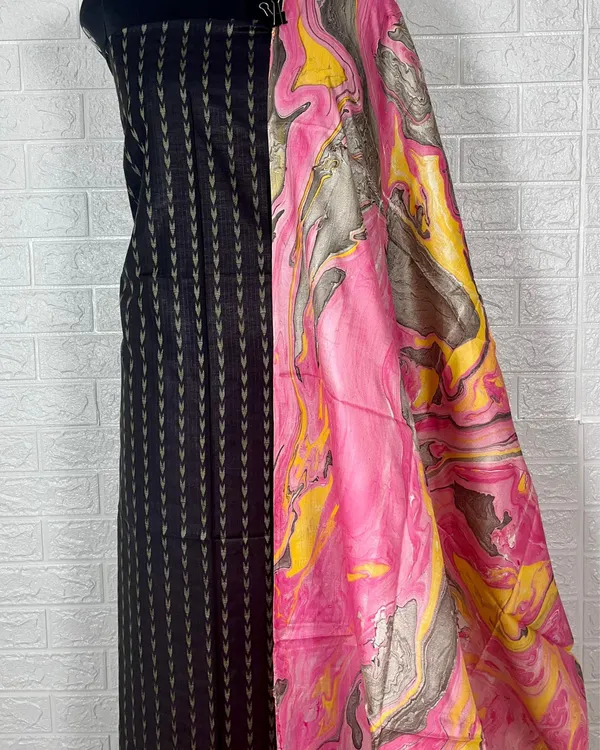 Abstract_Katan_Silk_Marble_Print_Black_&_Pink_Suit