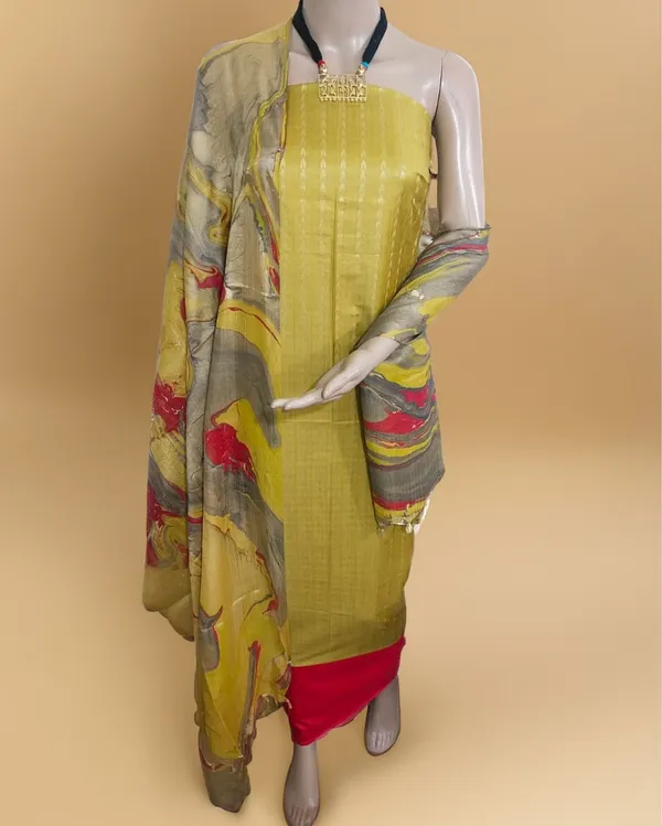 Abstract_Katan_Silk_Tie_Dyed_Yellow_&_Red_Suit
