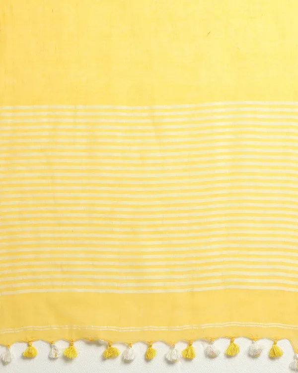 Gleaming_Pure_Linen_Handloom_Saree_Embroidered_Yellow