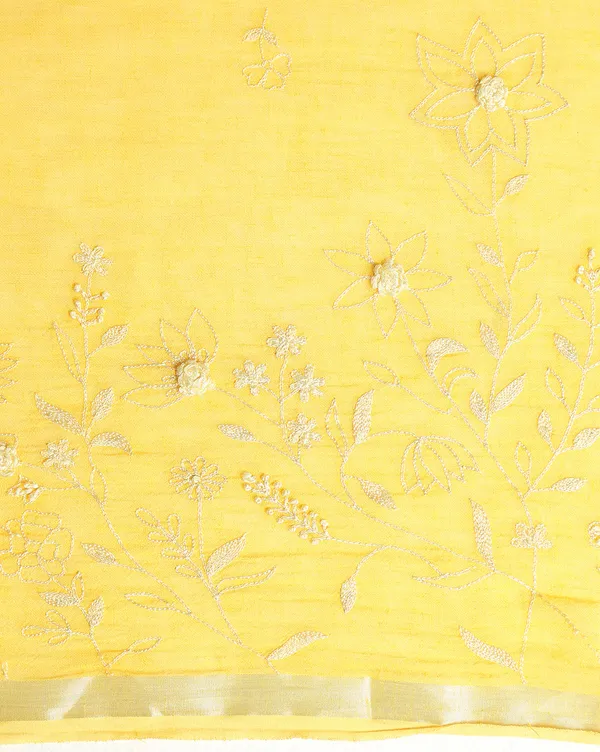 Gleaming_Pure_Linen_Handloom_Saree_Embroidered_Yellow