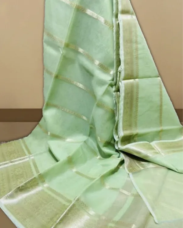 Melodic_Banarasi_Pure_Organza_Green_Silk_Saree