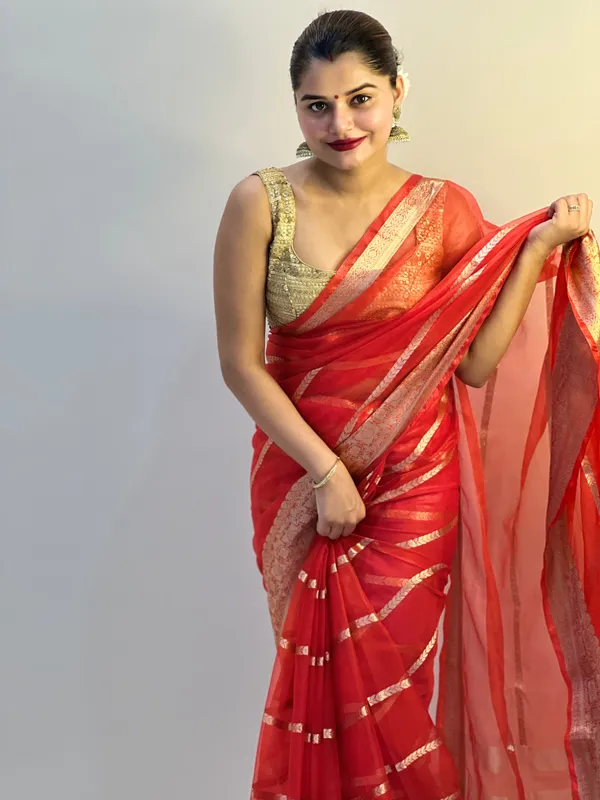 Poetic_Banarasi_Pure_Organza_Silk_Red_Saree