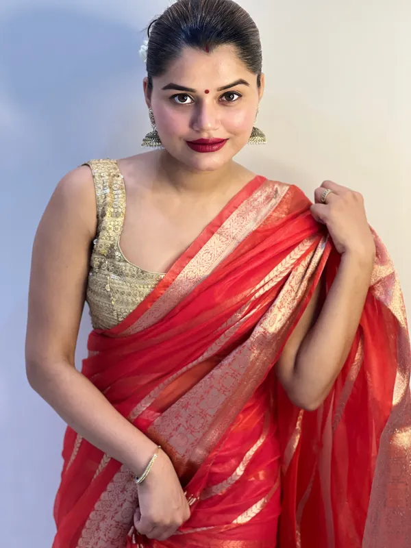 Poetic_Banarasi_Pure_Organza_Silk_Red_Saree