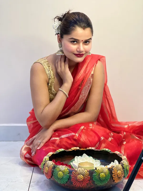 Poetic_Banarasi_Pure_Organza_Silk_Red_Saree