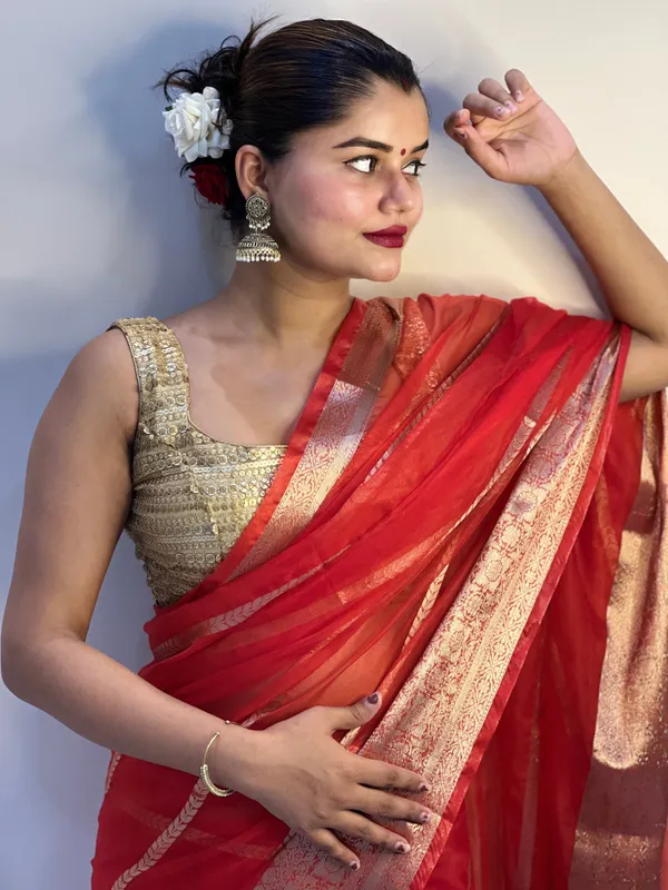 Poetic_Banarasi_Pure_Organza_Silk_Red_Saree