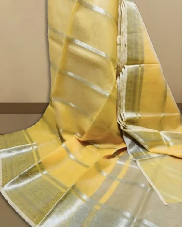 Poised_Banarasi_Pure_Organza_Silk_Yellow_Saree