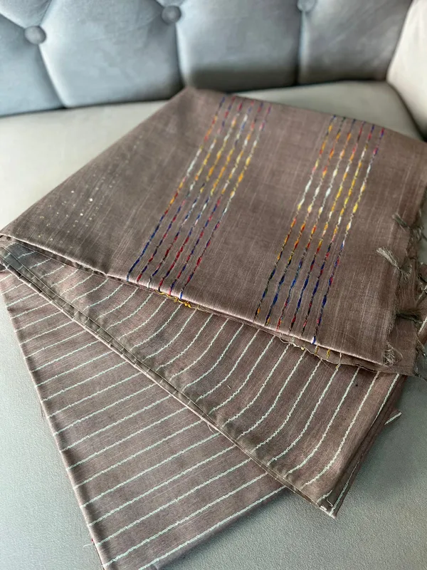 Kota_Staple_Silk_Sequence_Pallu_Hurricane_Brown_Saree