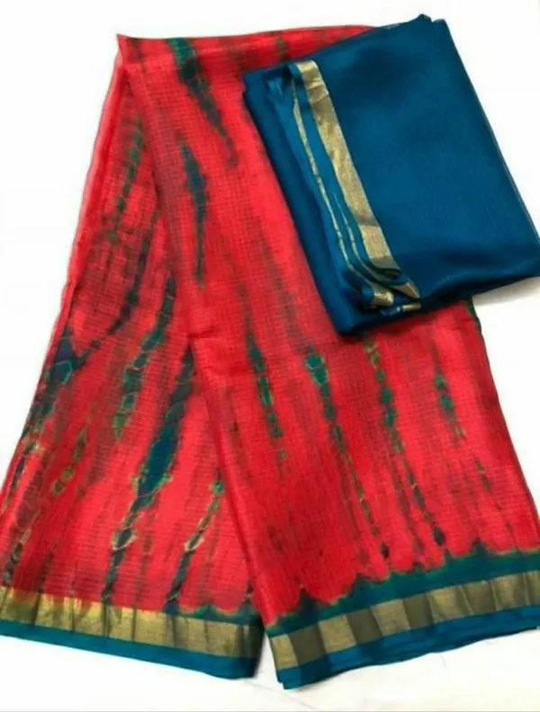 Pure_Silk_Kota_Doria_Tye-Dye_Sarees_Amarnath_Red