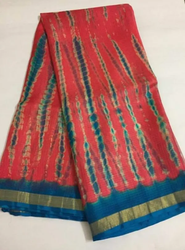 Pure_Silk_Kota_Doria_Tye-Dye_Sarees_Mahogany_Red