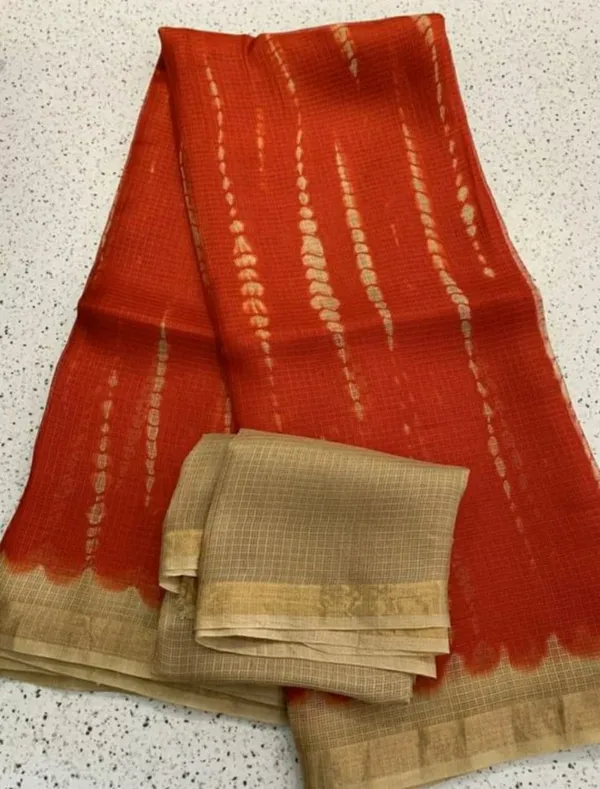 Pure_Silk_Kota_Doria_Tye-Dye_Sarees_Orange