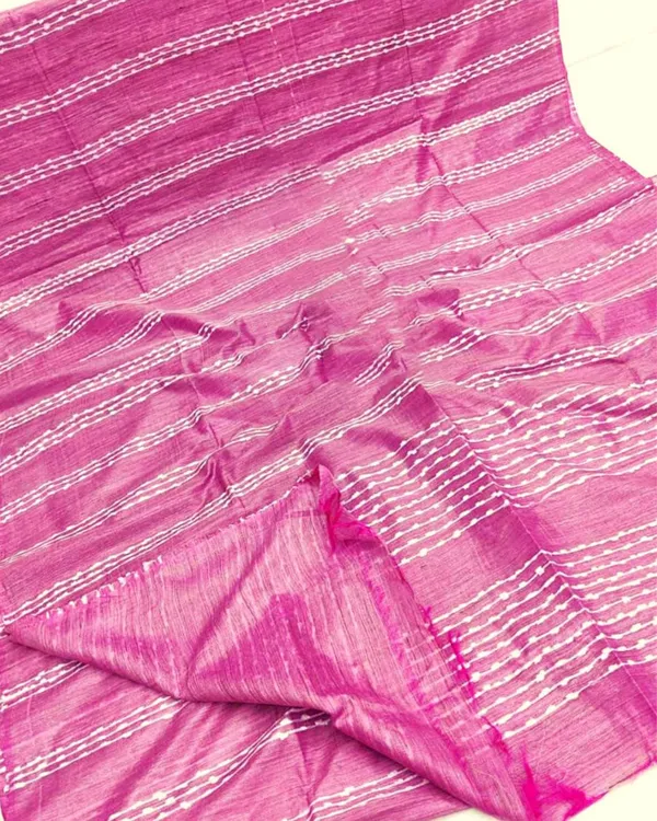Bansbara_Tussar_Silk_Kantha_Handloom_Saree_Pink
