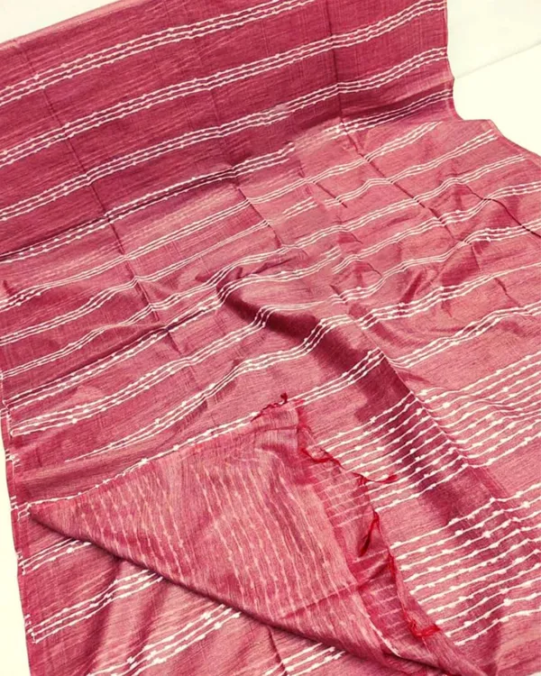 Bansbara_Tussar_Silk_Kantha_Handloom_Saree_Froly_Pink