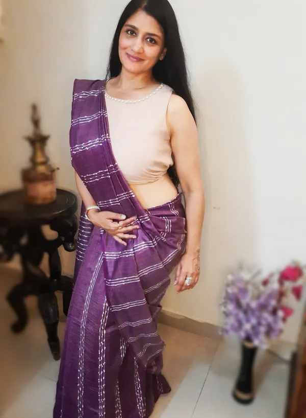Bansbara_Tussar_Silk_Kantha_Handloom_Saree_Lily_Purple