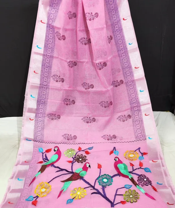 Kota_Doria_Paithani_Embroidery_Designer_Saree_Purplish_Pink