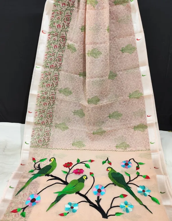 Kota_Doria_Paithani_Embroidery_Designer_Saree_Yellow