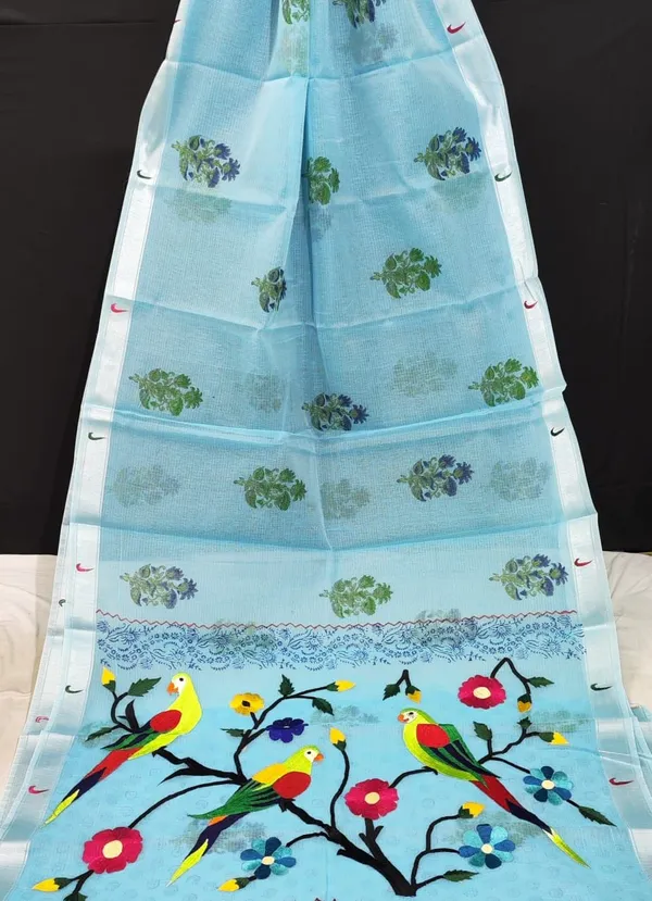 Kota_Doria_Paithani_Embroidery_Designer_Saree_Sky_Blue
