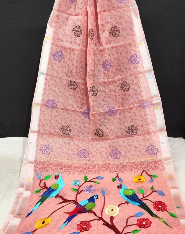Kota_Doria_Paithani_Embroidery_Designer_Saree_Reddish_Pink