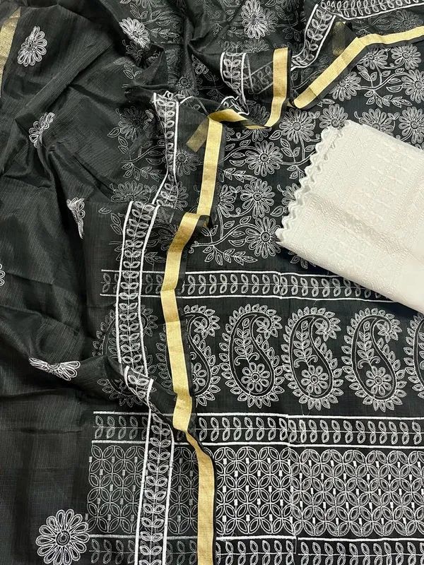 Embroidered_Kota_Doria_Suit_Black_(Top+Dupatta+Bottom)
