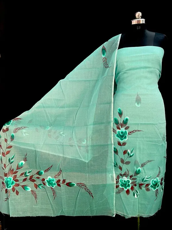 Handpainted_Kota_Doria_Suit_Pale_Blue_(Top+Dupatta+Bottom)