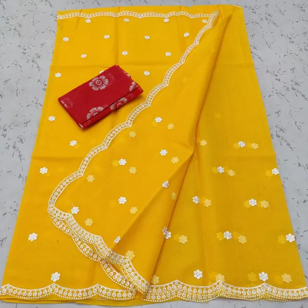 Kota_Doria_Sarees_Embroidery_Work_Yellow