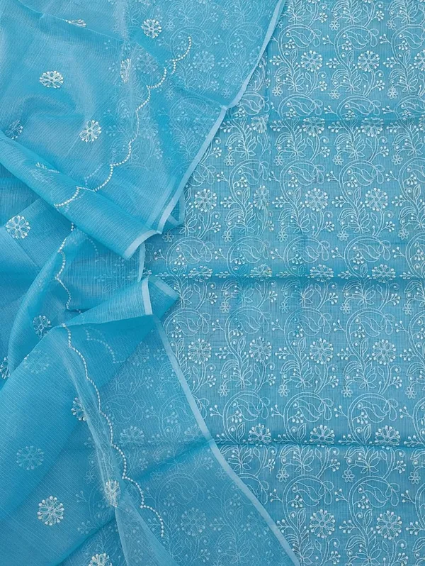 Embroidered_Joyful_Kota_Doria_Suit_Blue_(Top+Dupatta+Bottom)