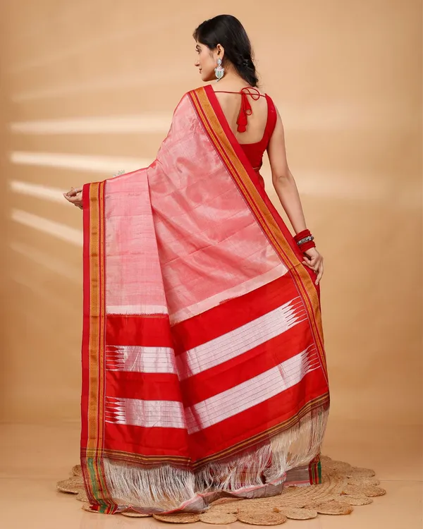 Idyllic_Ilkal_Handloom_Cotton_Silk_Saree_Coral_Pink