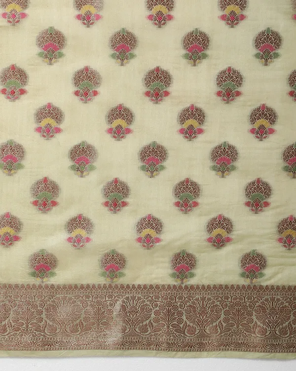 Silkmark_Certified_Banarasi_Muga_Tussar_Tusk_Green_Saree