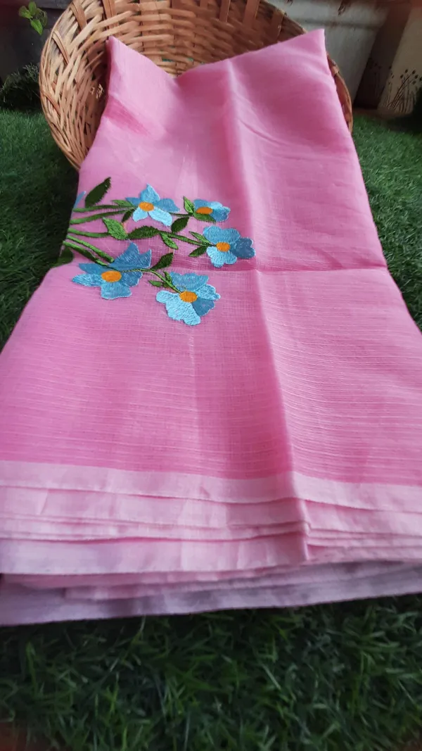 Vivid_Pink_Pure_Kota_Doria_Saree_Embroidered
