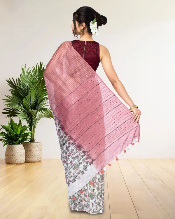 Half_Dye_Half_Print_Kota_Silk_Saree_Charm_Pink
