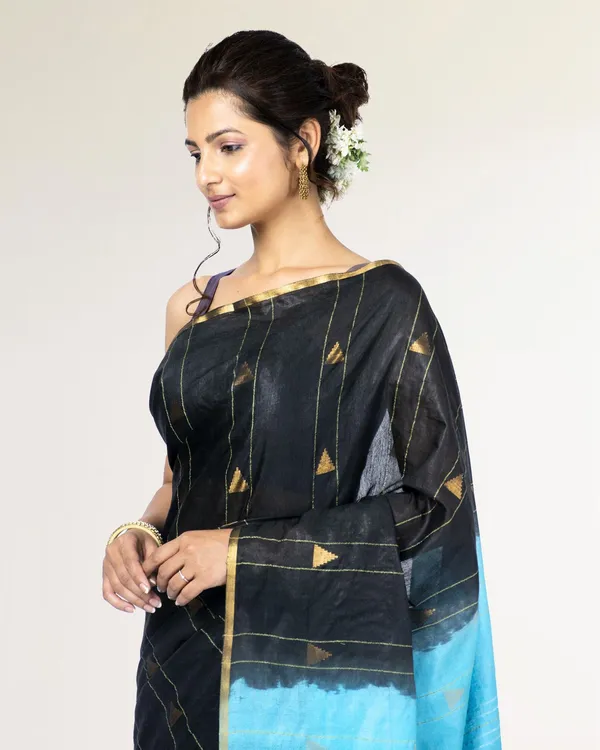 Pure_Kota_Silk_Saree_Chinese_Black_Weaving_Triangle