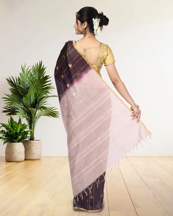 Pure_Kota_Silk_Saree_Wine_Brown_Weaving_Triangle