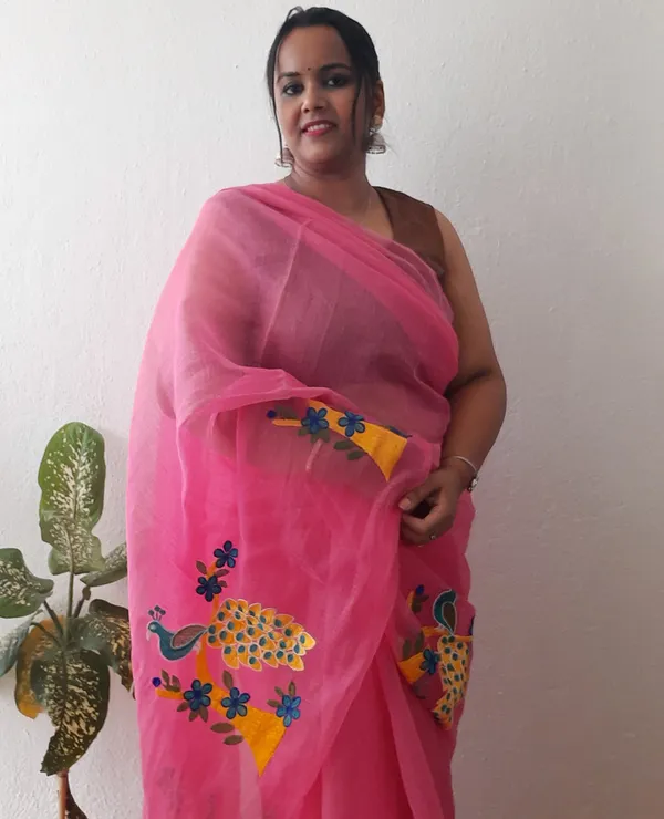 Cerise_Pink_Cotton_Kota_Doria_Saree_Embroidered