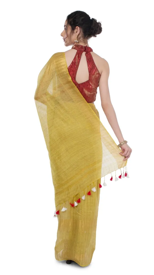 Embroidered_Bansbara_Tussar_Silk_Saree_Yellow