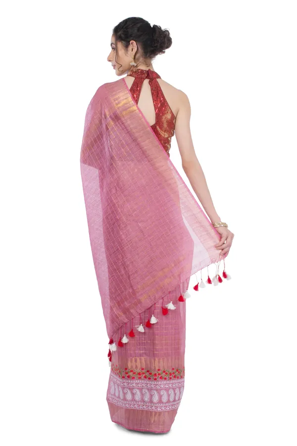 Embroidered_Bansbara_Tussar_Silk_Saree_Pink